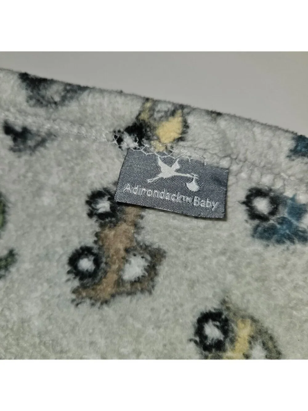 Adirondack Baby Blanket Fleece 28x38 Gray Vehicles Cars Trucks Blue Yellow Green